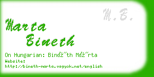 marta bineth business card